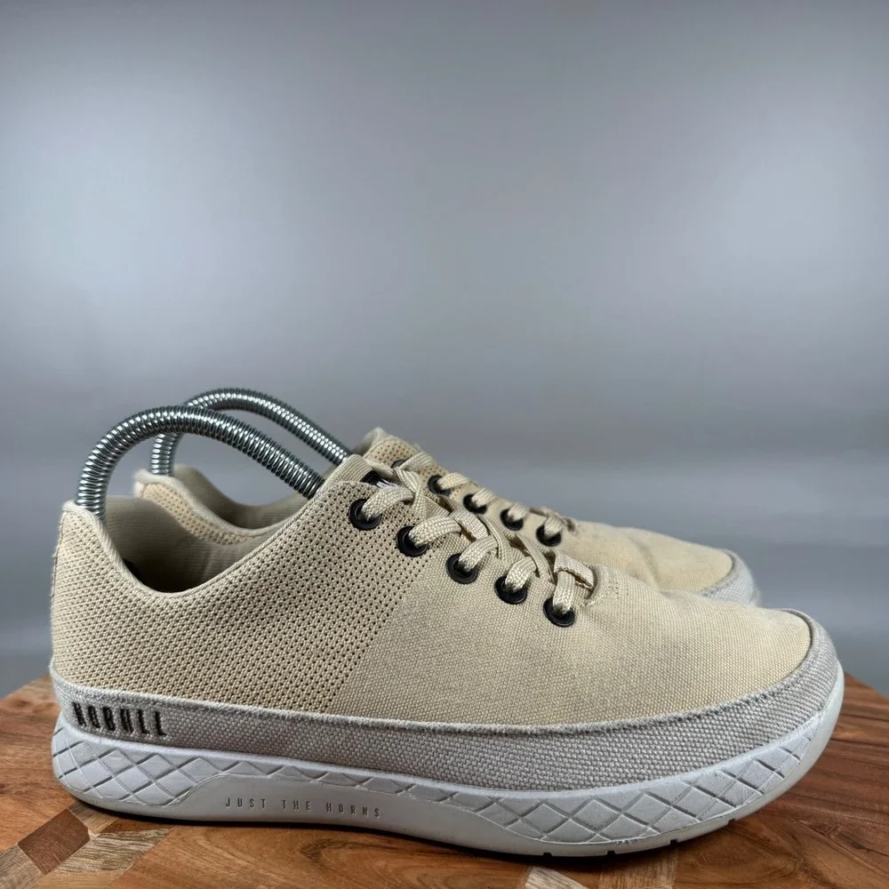NOBULL Canvas Trainer Sand Tan‎ Womens 7.5 Mens 6 Low Top Gym Sneaker